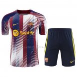 Tuta da Track del FC Barcellona Manga Corta 2023 Blu y Rosso - Pantalon Corto